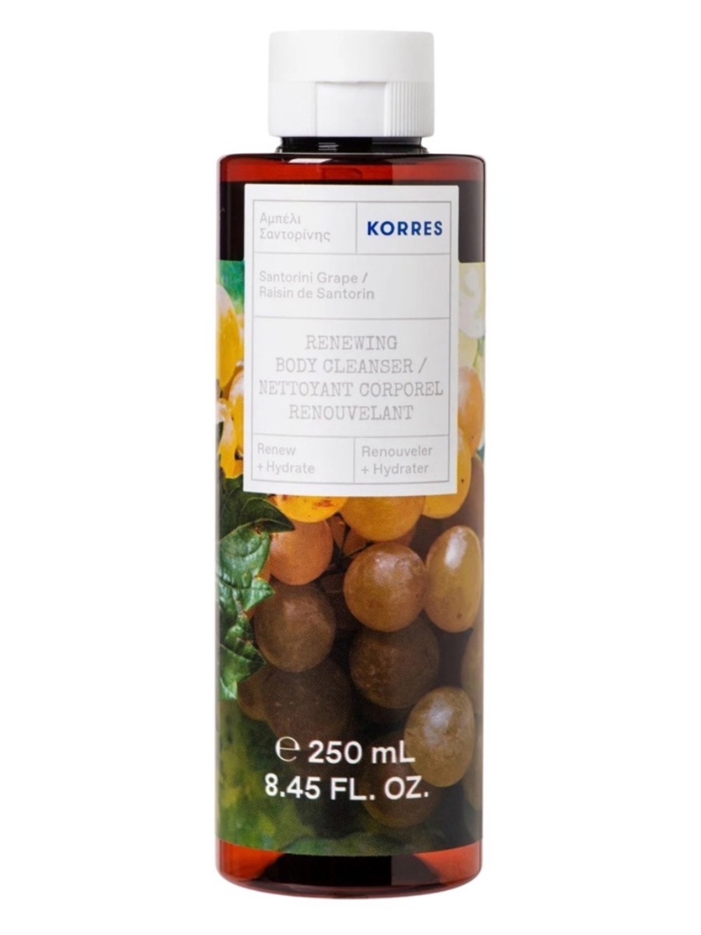 Korres Santorini Grape Renewing Body Cleanser - Amber, White, Green